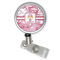 Pink Camo Retractable Badge Reel (Personalized)