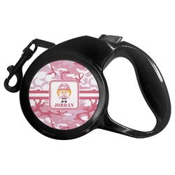 Pink Camo Retractable Dog Leash - Medium (Personalized)