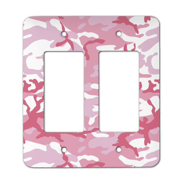 Custom Pink Camo Rocker Style Light Switch Cover - Two Switch