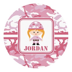 Pink Camo Round Decal - Medium (Personalized)
