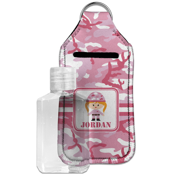 Custom Pink Camo Hand Sanitizer & Keychain Holder - Large (Personalized)