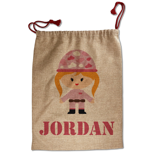 Custom Pink Camo Santa Sack - Front (Personalized)