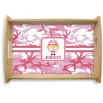 Pink Camo Natural Wooden Tray - Small (Personalized)