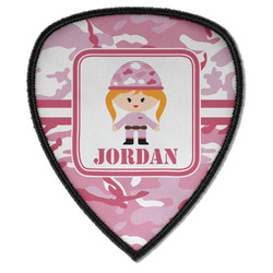 Pink Camo Iron on Shield Patch A w/ Name or Text