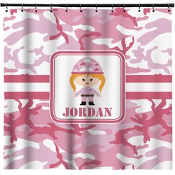 Pink Camo Shower Curtain - 71" x 74" (Personalized)