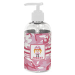 Pink Camo Plastic Soap / Lotion Dispenser (8 oz - Small - White) (Personalized)