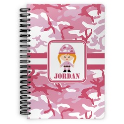 Pink Camo Spiral Notebook - 7x10 w/ Name or Text