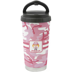Pink Camo Stainless Steel Coffee Tumbler (Personalized)