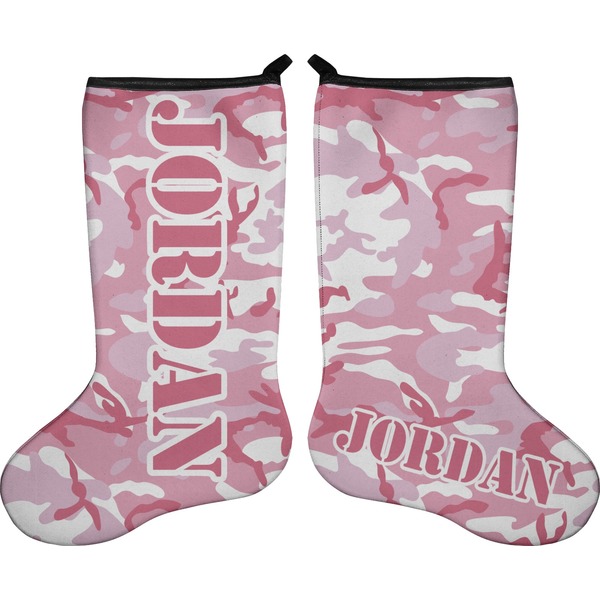 Custom Pink Camo Holiday Stocking - Double-Sided - Neoprene (Personalized)