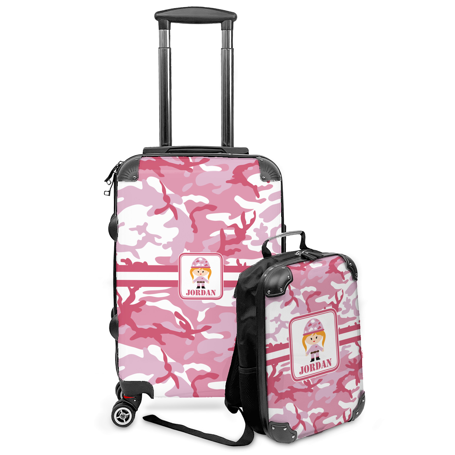 pink camo luggage sets