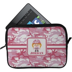 Pink Camo Tablet Case / Sleeve - Small (Personalized)