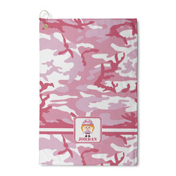 Pink Camo Waffle Weave Golf Towel (Personalized)