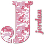 Pink Camo Name & Initial Decal - Up to 9"x9" (Personalized)