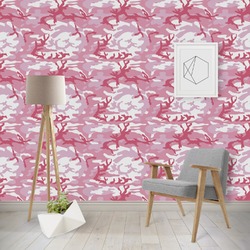 Pink Camo Wallpaper & Surface Covering (Water Activated - Removable)