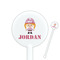 Pink Camo White Plastic 5.5" Stir Stick - Round - Closeup