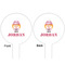 Pink Camo White Plastic 6" Food Pick - Round - Double Sided - Front & Back