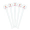 Pink Camo White Plastic 7" Stir Stick - Round - Fan View