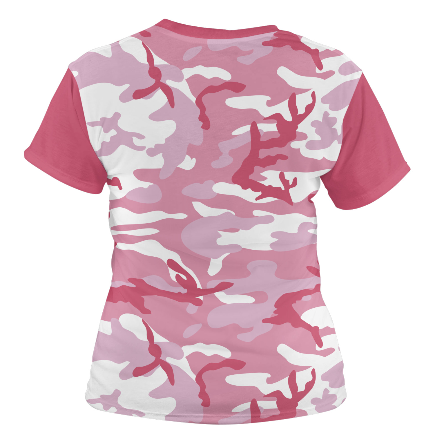 Pink Camo Women's Crew T-Shirt - Large (Personalized) - YouCustomizeIt