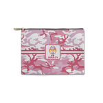 Pink Camo Zipper Pouch - Small - 8.5"x6" (Personalized)