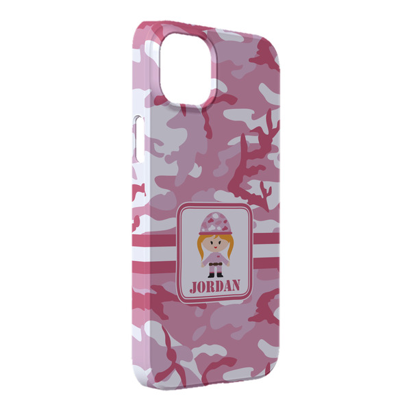 Custom Pink Camo iPhone Case - Plastic - iPhone 14 Pro Max (Personalized)