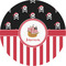 Pirate & Stripes 1" Multipurpose Round Labels - Single Sticker