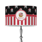 Pirate & Stripes 12" Drum Lamp Shade - Poly-film (Personalized)