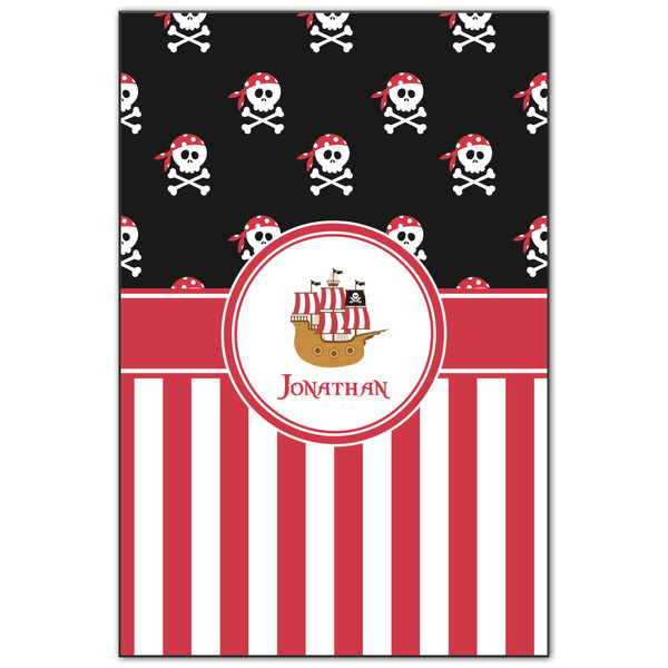 Custom Pirate & Stripes Wood Print - 20x30 (Personalized)