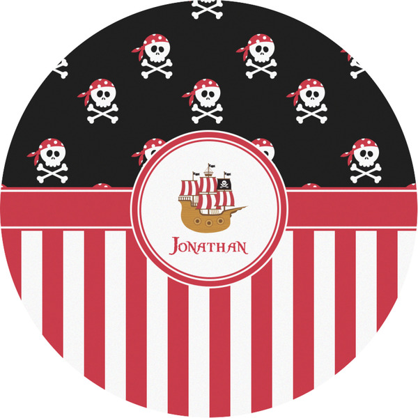 Custom Pirate & Stripes Multipurpose Round Labels - Custom Sized (Personalized)