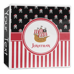 Pirate & Stripes 3-Ring Binder - 2 inch (Personalized)