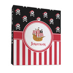 Pirate & Stripes 3 Ring Binder - Full Wrap - 1" (Personalized)