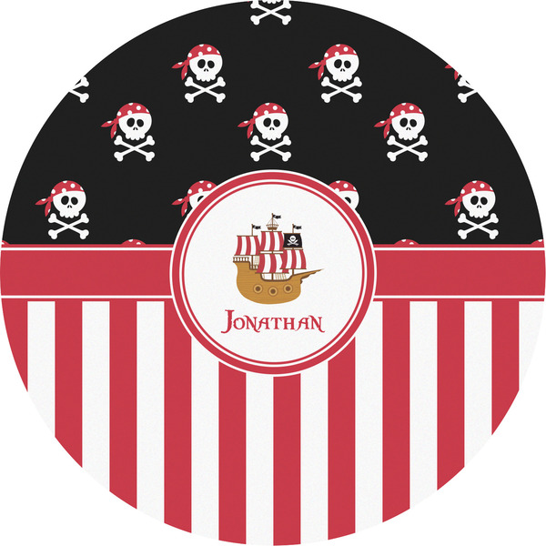 Custom Pirate & Stripes Multipurpose Round Labels - 5" (Personalized)