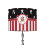 Pirate & Stripes 8" Drum Lamp Shade - Fabric (Personalized)