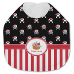 Pirate & Stripes Jersey Knit Baby Bib w/ Name or Text