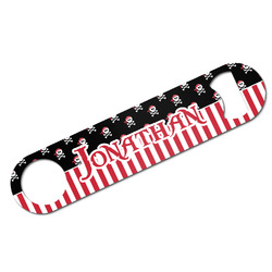 Pirate & Stripes Bar Bottle Opener - White w/ Name or Text