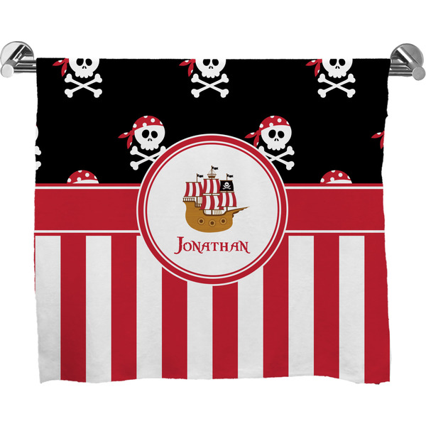 Custom Pirate & Stripes Bath Towel (Personalized)