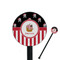 Pirate & Stripes Black Plastic 5.5" Stir Stick - Round - Closeup