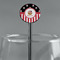 Pirate & Stripes Black Plastic 5.5" Stir Stick - Round - Main