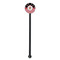 Pirate & Stripes Black Plastic 5.5" Stir Stick - Round - Single Stick