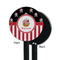 Pirate & Stripes Black Plastic 5.5" Stir Stick - Single Sided - Round - Front & Back