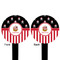 Pirate & Stripes Black Plastic 6" Food Pick - Round - Double Sided - Front & Back