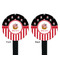 Pirate & Stripes Black Plastic 7" Stir Stick - Double Sided - Round - Front & Back