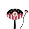 Pirate & Stripes Black Plastic 7" Stir Stick - Oval - Closeup