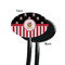 Pirate & Stripes Black Plastic 7" Stir Stick - Single Sided - Oval - Front & Back