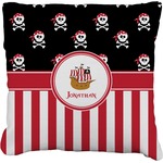 Pirate & Stripes Faux-Linen Throw Pillow 20" (Personalized)