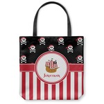 Pirate & Stripes Canvas Tote Bag - Large - 18"x18" (Personalized)