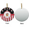 Pirate & Stripes Ceramic Flat Ornament - Circle Front & Back (APPROVAL)