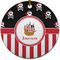 Pirate & Stripes Ceramic Flat Ornament - Circle (Front)