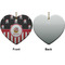 Pirate & Stripes Ceramic Flat Ornament - Heart Front & Back (APPROVAL)