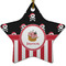 Pirate & Stripes Ceramic Flat Ornament - Star (Front)