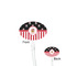 Pirate & Stripes Clear Plastic 7" Stir Stick - Oval - Front & Back